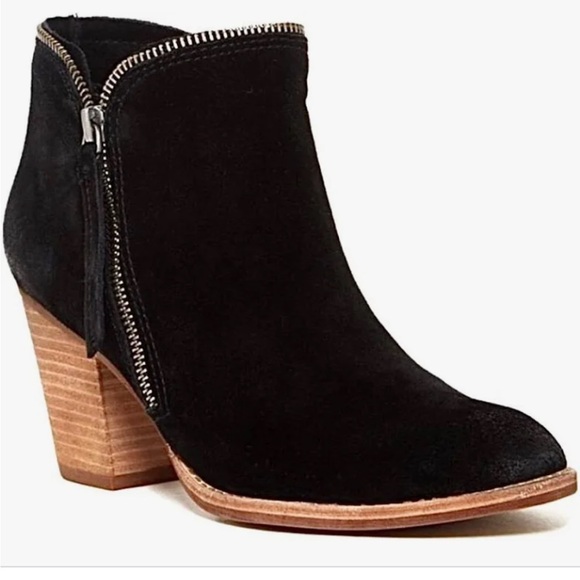 Dolce vita jana black suede pointed toe zipper ankle boots - Picture 1 of 11